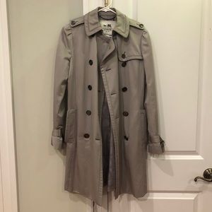Authentic Coach trench jacket size 2 silver gray